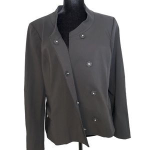 AK Anne Klein Well Tailored Stretch Fully Lined  Blazer w No Show Button…